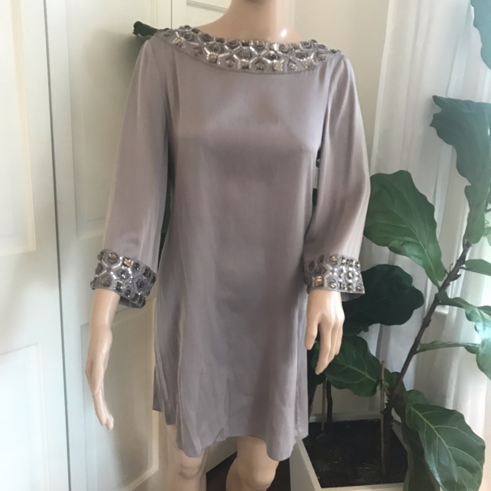 Alice + Olivia gray silk dress....